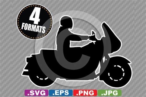 Cruiser Motorcycle With Rider Silhouette Graphic By Idrawsilhouettes