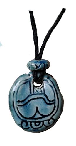 Mayan Kib Candle Glyph Necklace Turquoise Teal Mesoamerican