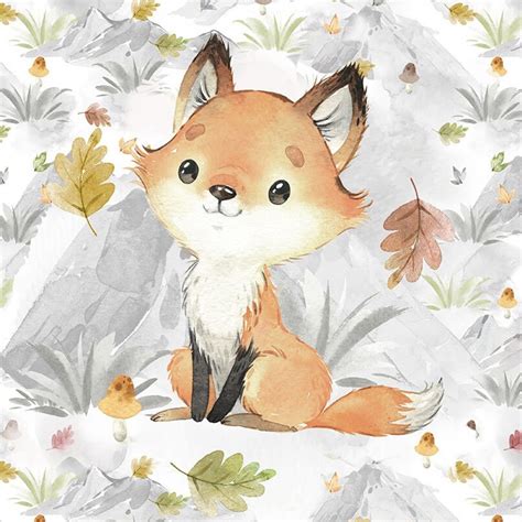 Woodland Fabric Panel Forest Fabric Animals Fabric For Etsy