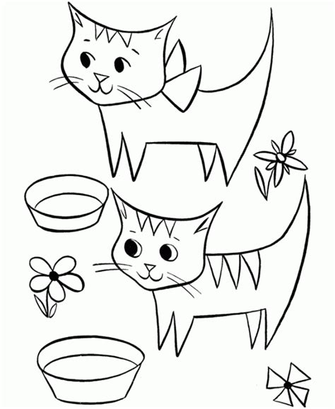 Signup to get the inside scoop from our monthly newsletters. Two Cute Little Cat Coloring Page for Preschool for sponge ...
