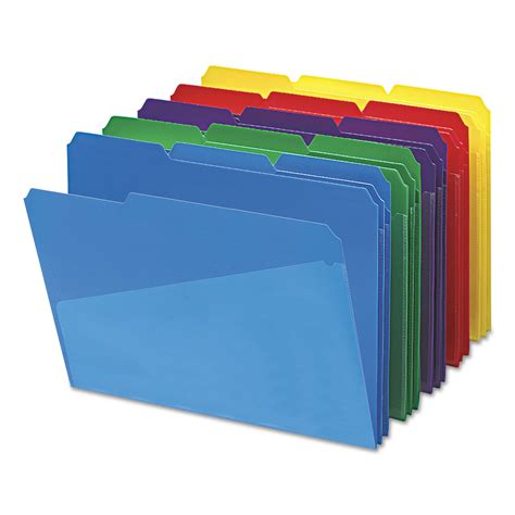 Smead Poly Colored File Folders With Slash Pocket 13 Cut Tabs Letter