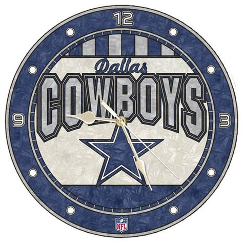 Dallas Cowboys Art Glass Clock Sportsfanzshop