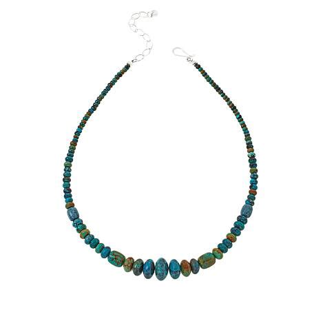 Jay King Sterling Silver Hubei Turquoise Graduated Bead Necklace