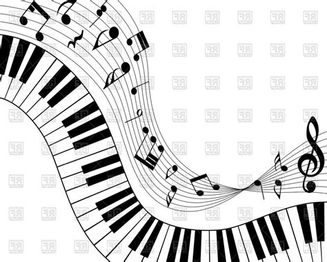 Musical Note Staff And Piano Keys Music Concept Vector
