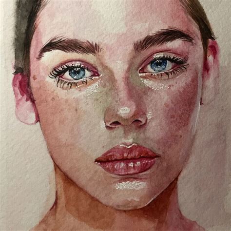Aquarell Gesicht Wasserfarben Portraits Gesicht Malen