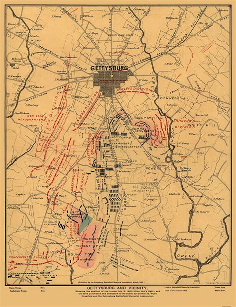 Civil War Gettysburg Pennsylvania Vicinity Hunter 1863 23 X 30