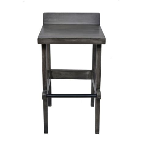 Nspire Ace Solid Wood Grey Parson Armless Bar Stool With Grey Solid