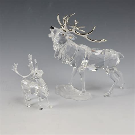 Swarovski Crystal Stag And Reindeer Figurines Ebth