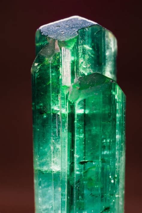 Rare Uncut Green Turmaline Gemstone From Pakistan Stock Photo Image