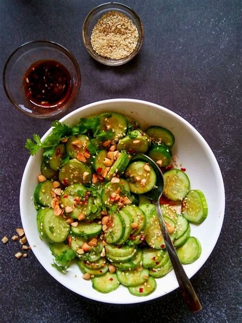 Easy 5 Minute Asian Cucumber Salad Spoons Of Flavor