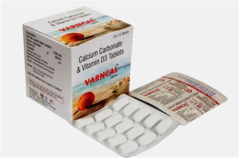 Tablet Calcium Carbonate 1250mg Vitamine D3250iu Packaging Size 10x15 Packaging Type