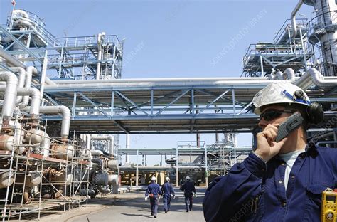 Workers Inside Refinery Stock Image F0224117 Science Photo Library