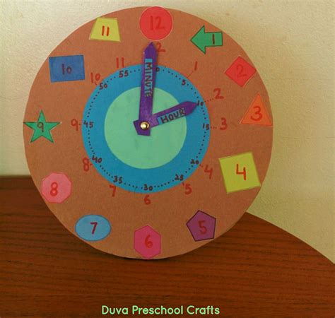 Duva Preschool Craft Ideas Shape Clock For Preschoolers Preschool