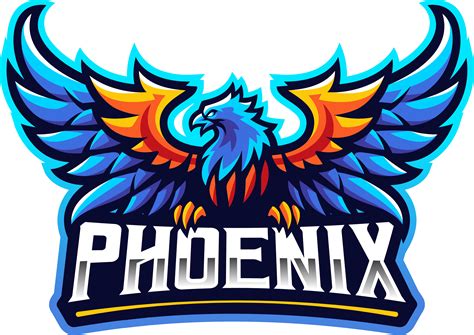 Blue Phoenix Esport Mascot Logo Design By Visink Thehungryjpeg