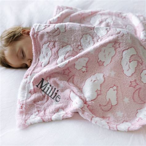 Personalised Soft Pink Cloud Baby Blanket By A Type Of Design