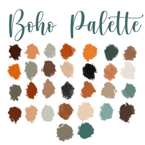 Procreate Boho Color Palette Procreate Boho Palette Boho Etsy Brown Color Palette Hex