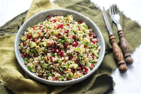 Pomegranate Walnut And Bulgur Wheat Salad