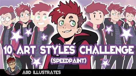 Speedpaint 10 Art Styles Challenge Youtube