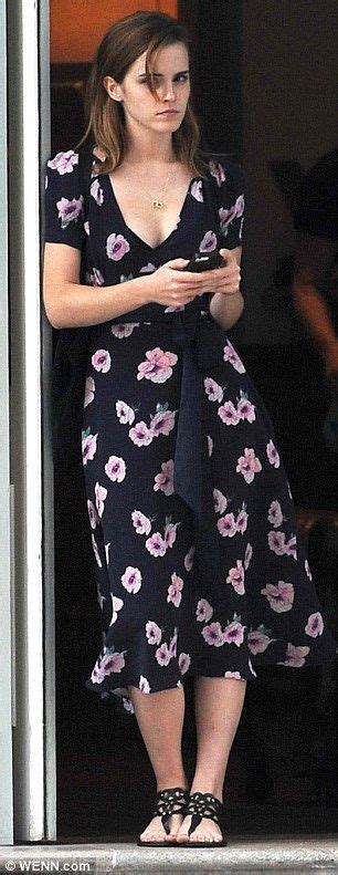 Emma Watson Makes An Impact In Plunging Floral Tea Dress As She Heads Out For Coffee For The
