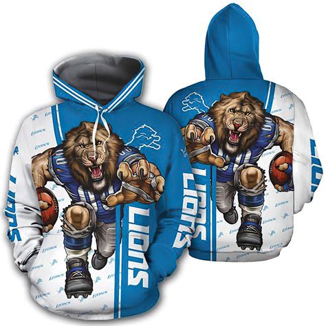 Detroit Lions Hoodies Mascot 3d Ultra Coolthe Best Cheap Etsy