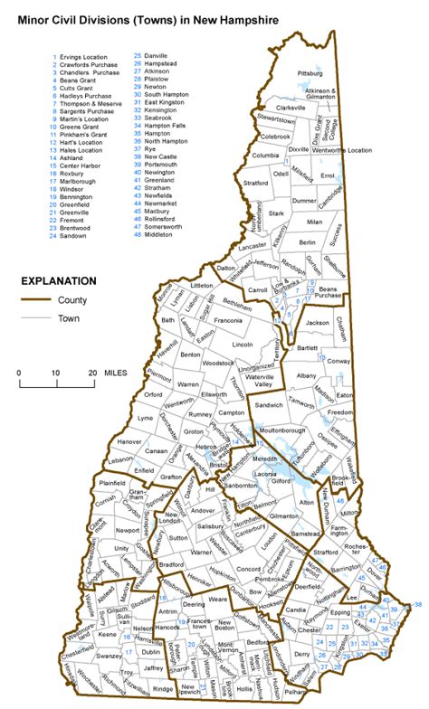 Printable Map Of Nh Towns Customize And Print