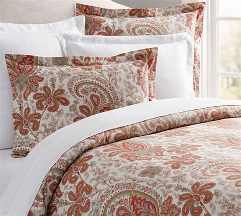 Mackenna paisley percale duvet cover & shams. Charlie Paisley Organic Duvet Cover & Sham - Red | Pottery ...