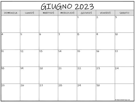 Giugno 2023 Calendario Gratis Italiano Calendario Giugno