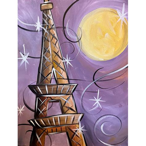 Eiffel Tower Canvas Paint Kit Sips N Strokes