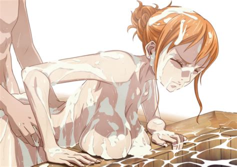 Kyabakurabakufu Nami One Piece One Piece 1girl Arm Support Ass Bathtub Bent Over