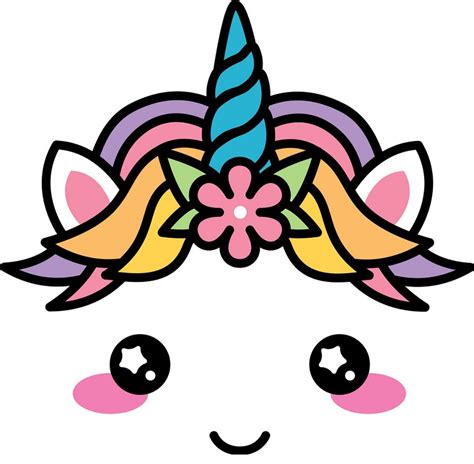 Kawaii Unicorn Face Clipart World