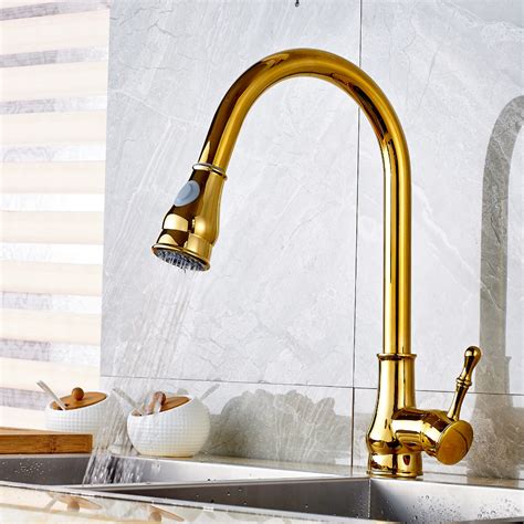 Buy the best and latest kitchen sink faucets on banggood.com offer the quality kitchen sink faucets on sale with worldwide free shipping. Calypso Golden Kitchen Sink Faucet with Pull Out Sprayer ...