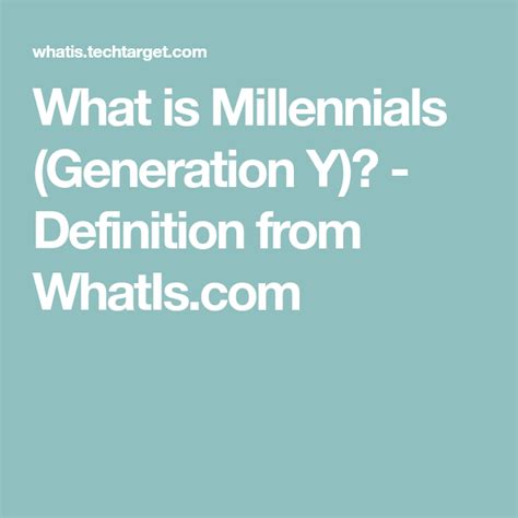 What Is A Millennial Millennials Generation Millennials Generation