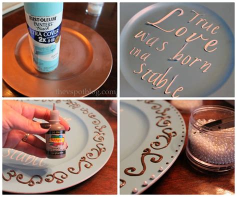 Diy 3 D Painted Plate Charger Plate Crafts Painted