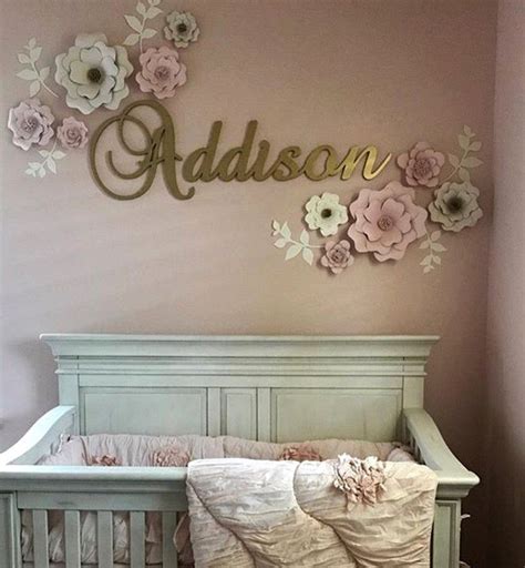 Gold Glitter Name Sign For Nursery Baby And Kids Room Decor Wooden Wall