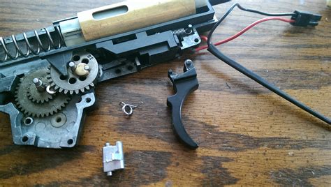 Need help setting the trigger on a Version 3 gearbox. : airsoft