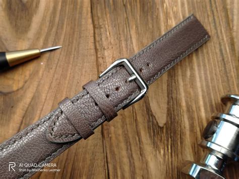 Grey Leather Watch Band 14mm 16 Mm 20mm Watch Strap 18mm Etsy