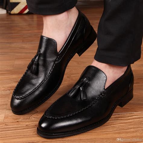 Elegant Charming Quality Leather Tassel Oxfords Shoes Mens Slip On Slim