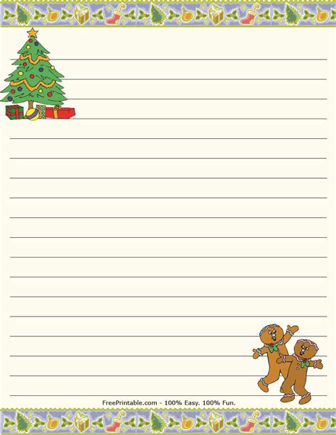 Free Printable Christmas Writing Paper Templates Printable Templates