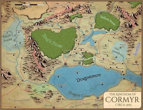 Cormyr Region Map Made In Wonderdraft Based On 4th Edition Official