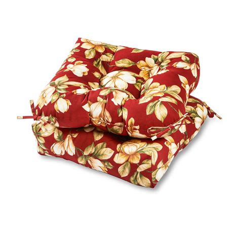 roma floral 20 in square outdoor tufted seat cushion set of 2 by greendale home fashions