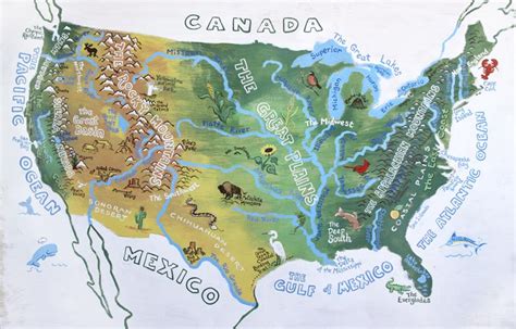 United States Landforms Map Map Of Biloxi Mississippi
