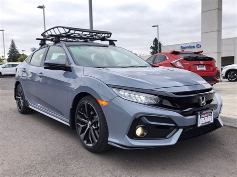 Out of all 2020 civic body styles, the hatchback version offers the most cargo space with 25.7 cubic feet of trunk volume. New 2020 Honda Civic Hatchback Sport Touring Hatchback for ...