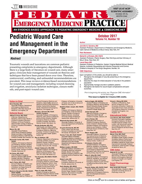 Pediatric Wound Care And Management In The Emergency Department