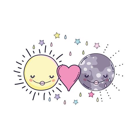 Premium Vector Moon And Sun Cartoons