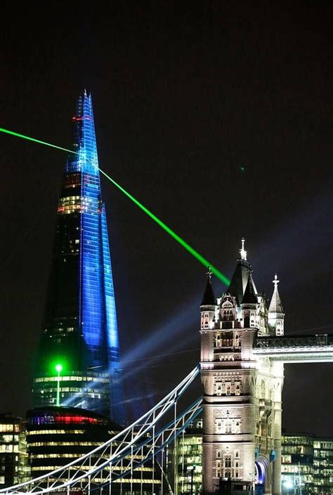 Its Open The Shard Of Many Colours As Spectacular Laser Show Beams
