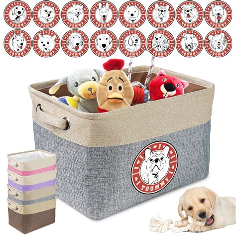 Pet Dog Toys Storage Box Canvas Basket Bin Collapsible 16 Breeds