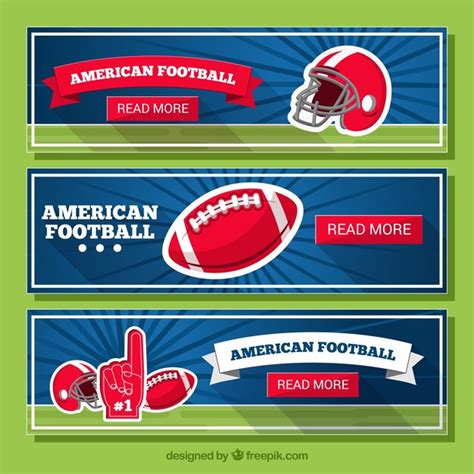 American Football Banners In Retro Design Vector Free Download