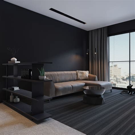 Dark Apartment Interior Design On Behance In 2021 Condo Interior