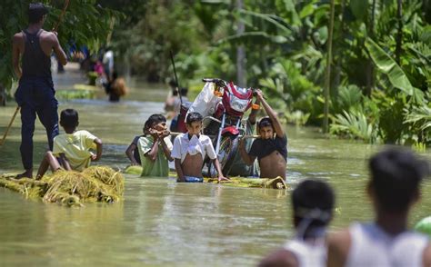 Assam Flood News Floods Overwhelm Pandemic Hit Assam