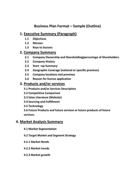 Example Of Business Plan Introduction Pdf Pdf Template